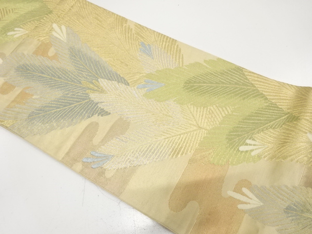 JAPANESE KIMONO / ANTIQUE FUKURO OBI / SILK / WOVEN YOUNG PINE